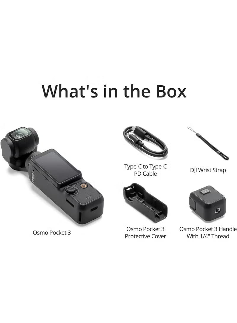 DJI  Osmo Pocket 3 Standard Vlogging Camera with 1'' CMOS & 4K/120fps Video, 3-Axis Stabilization, Fast Focusing, Face/Object Tracking, 2" Rotatable Touchscreen - Image 2